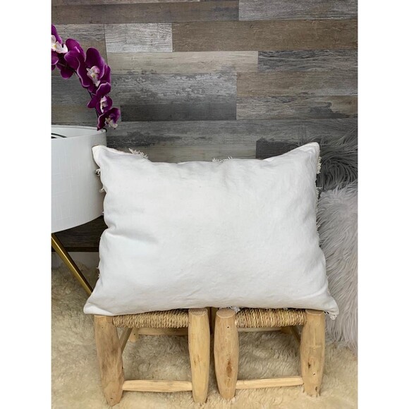 Moroccan Vintage Pillow Wedding Blanket Handira Cushion 03YS00122 - Picture 9 of 9